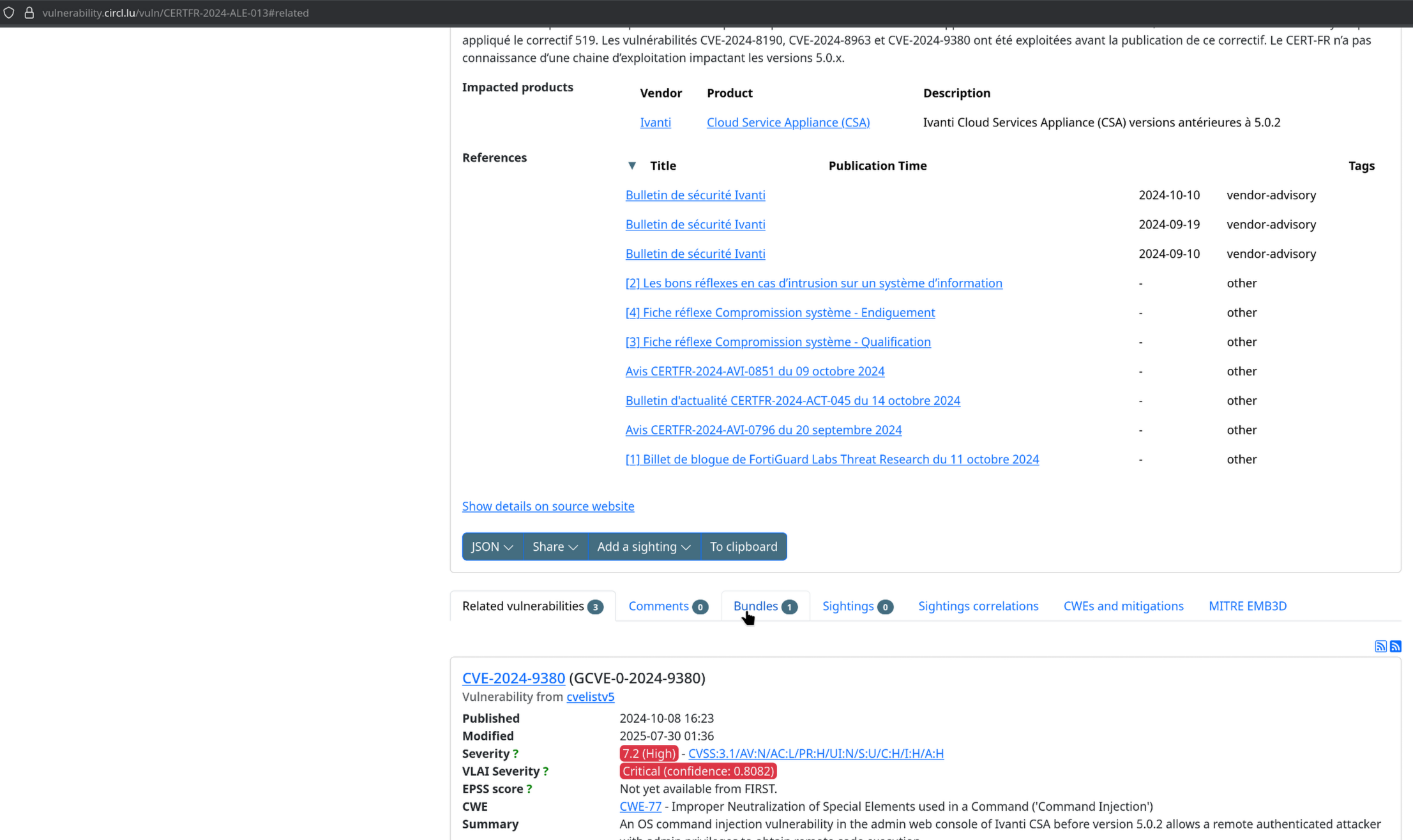 Vulnerability correlations