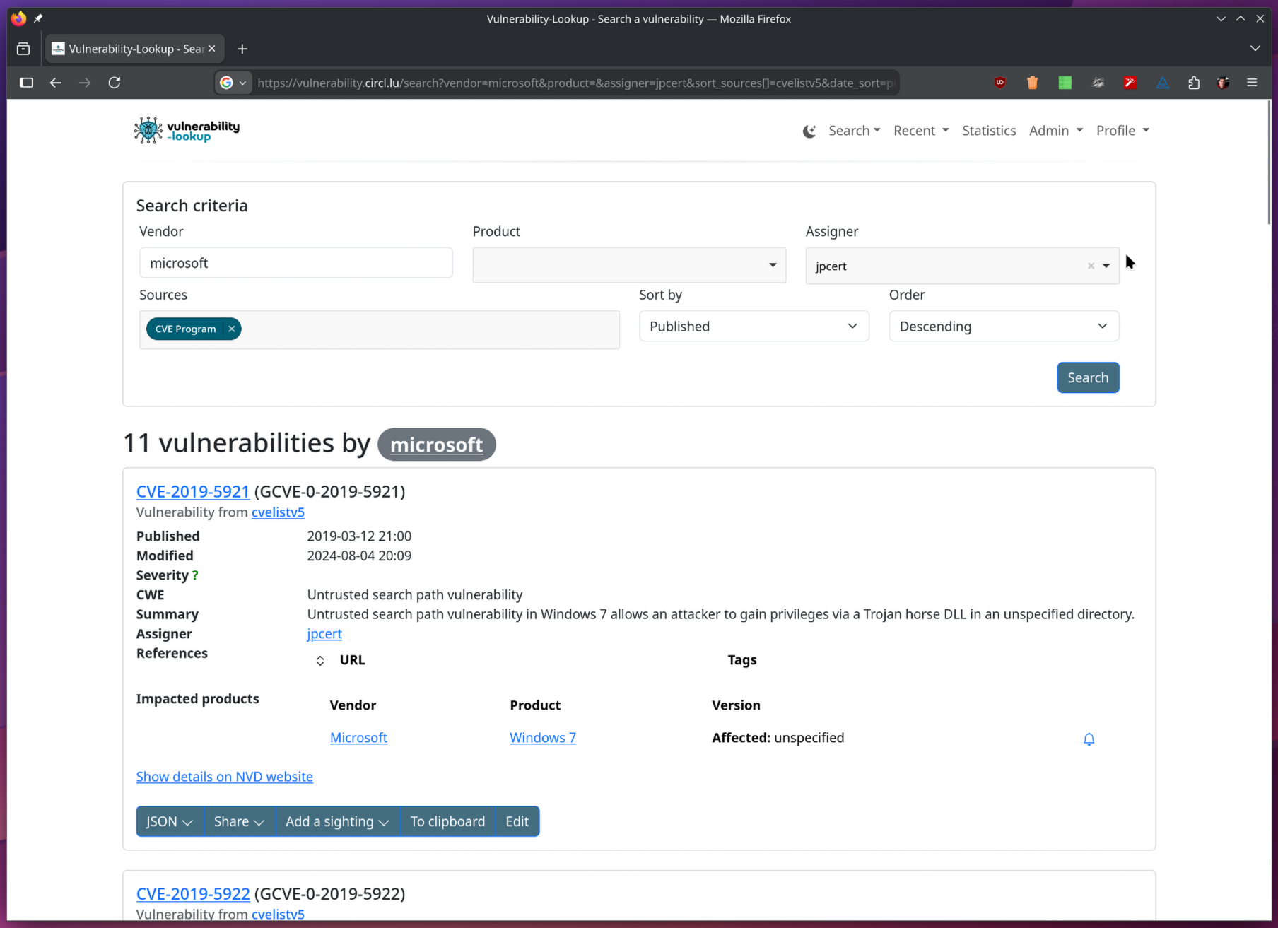 Search with assigners filter